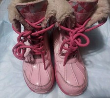 UGG Australia Butte II Patent Pink Truckee Big Girls Rain Snow Boots Size 13