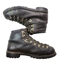 Vasque Vintage Italian Brown Split Leather Hiking Mountaineering Boots Mens 10
