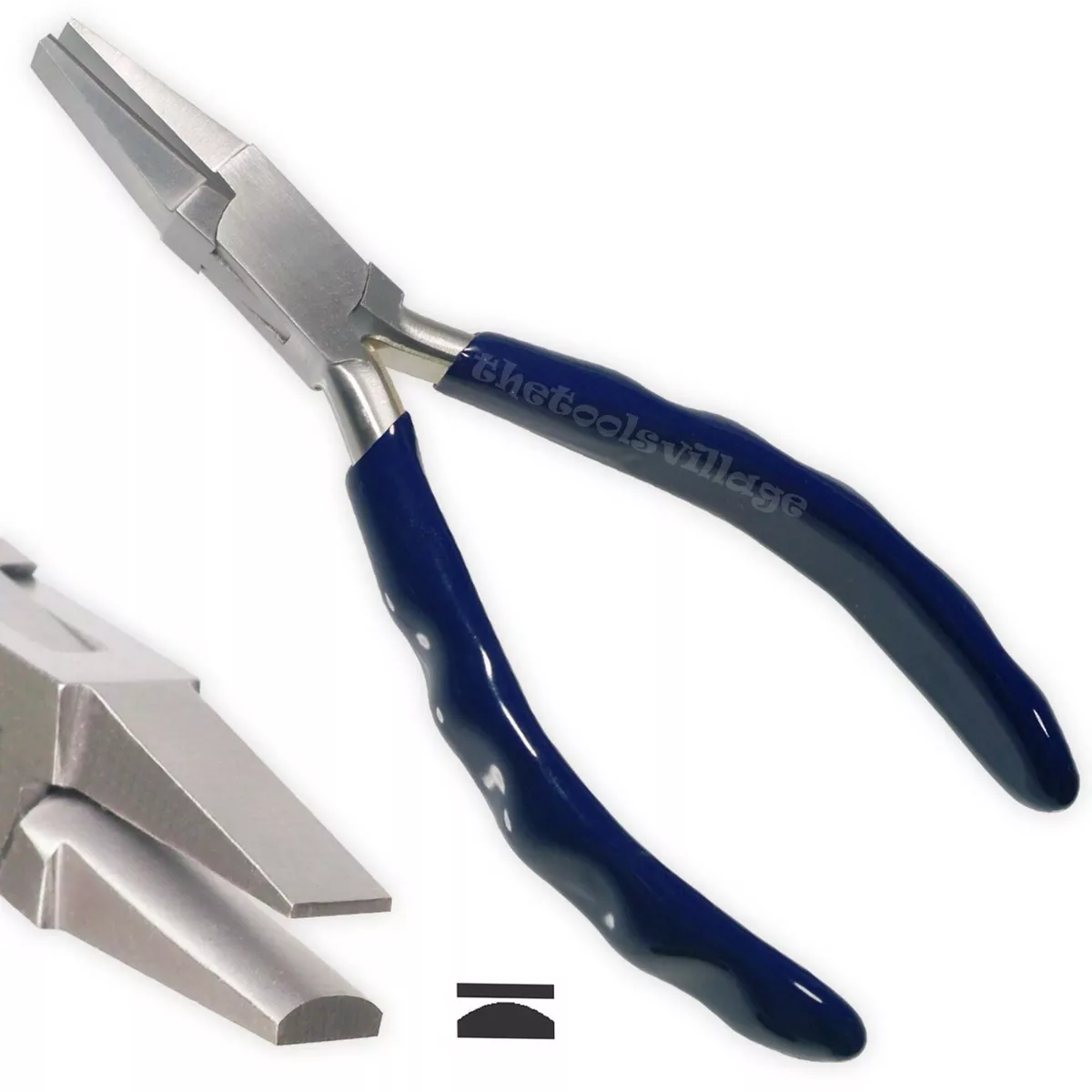 Half-round Flat Nose Pliers Molded Ridges Handles Jewelry Making Pliers  Tools.