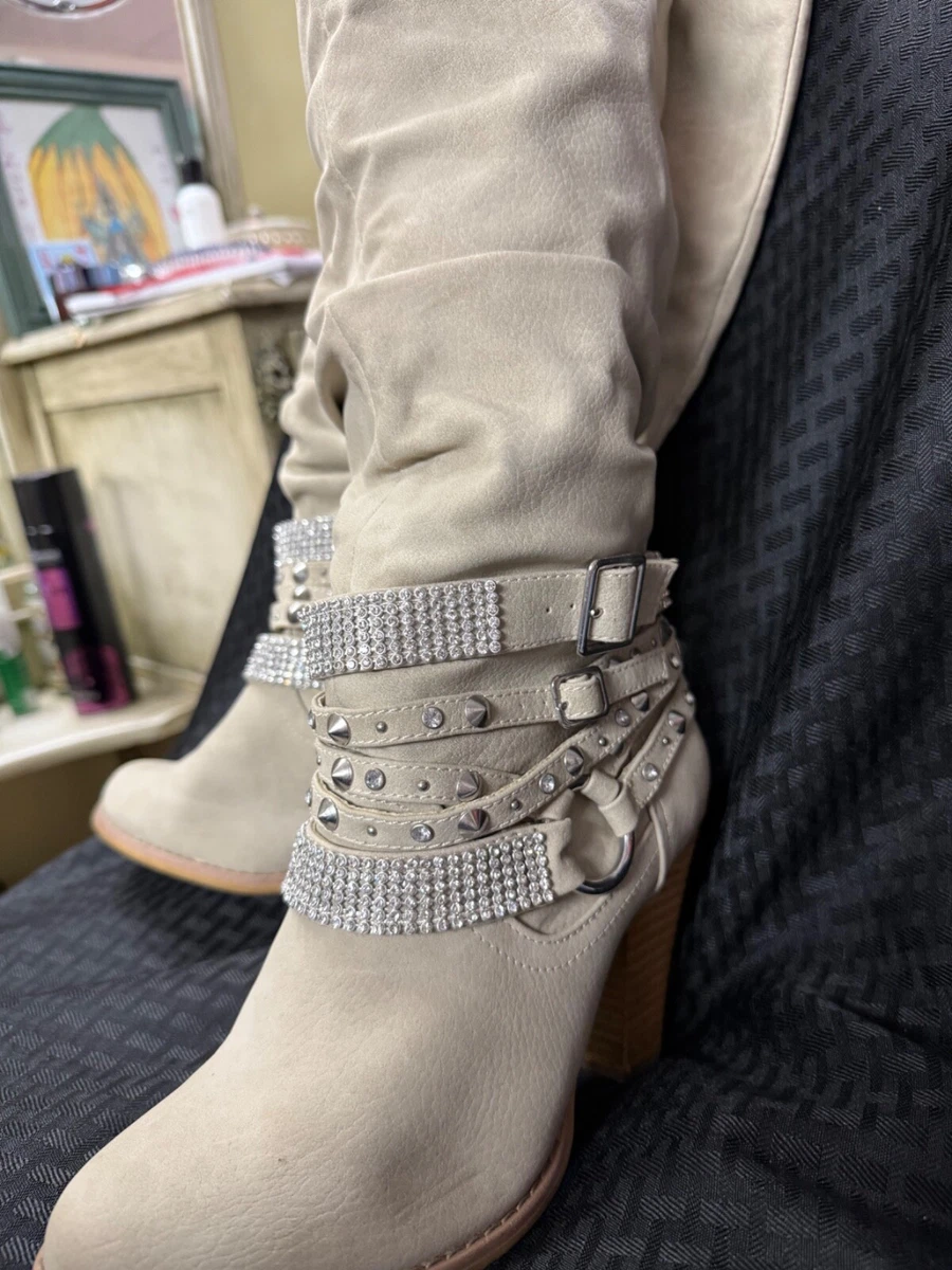 Not Rated Women's Sunami Boot - Strappy Mid Top Chunky Heel Bootie - View #8