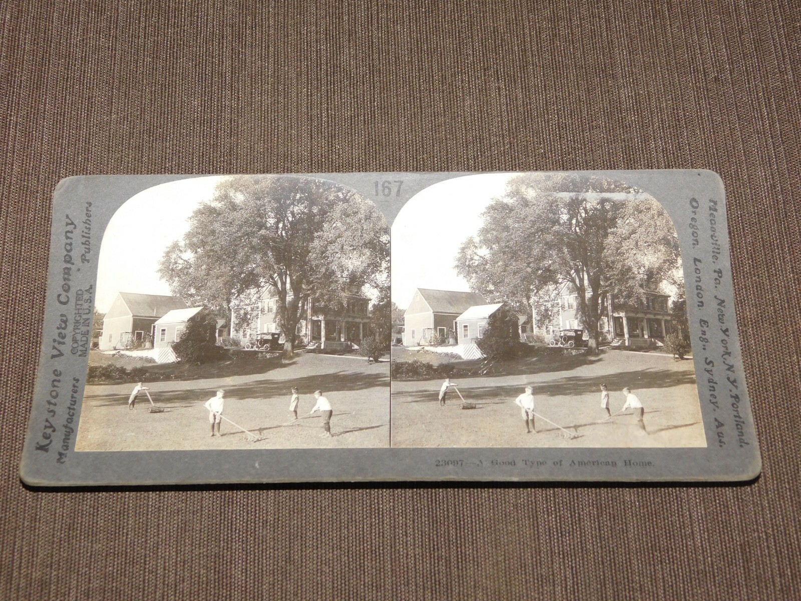 VINTAGE STEREOVIEW STEREOSCOPES CARD A GOOD TYPE OF AMERICAN HOME