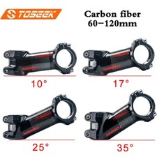 TOSEEK Bicycle Carbon Stem 10/17/25/35 Degree Road Cycling Handlebar Accessory
