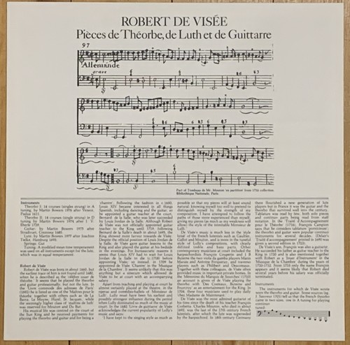 de Visee Pieces de Theorbe de Luth et de Guittarre NIGEL NORTH L´Oiseau-Lyre LP - Picture 5 of 5
