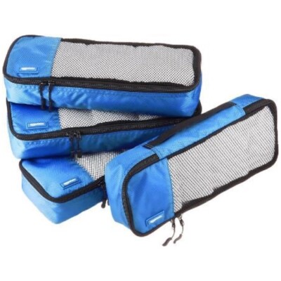 Amazon Basics Kleidertaschen Set 4 Stück Schmal Blau