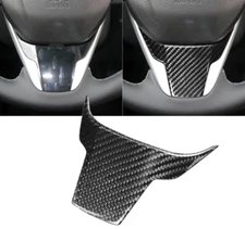 Real Dry Carbon Fiber Steering Lower Trim Overlay Cover Fits 16-21 Civic FK