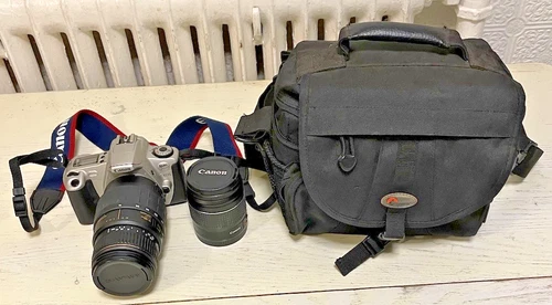 Canon Rebel 2000 EOS Camera Film 35 mm 28-80 Lens + 70-300 Lens+ Bag Taiwan
