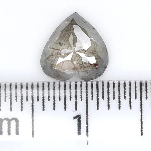 0.66 CT Natural Loose Heart Shape Diamond 6.45 MM Salt And Pepper Diamond QL1623 - Picture 6 of 8