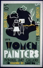 8" x 10" Photo 1936 WPA women painters, Federal Art Gallery