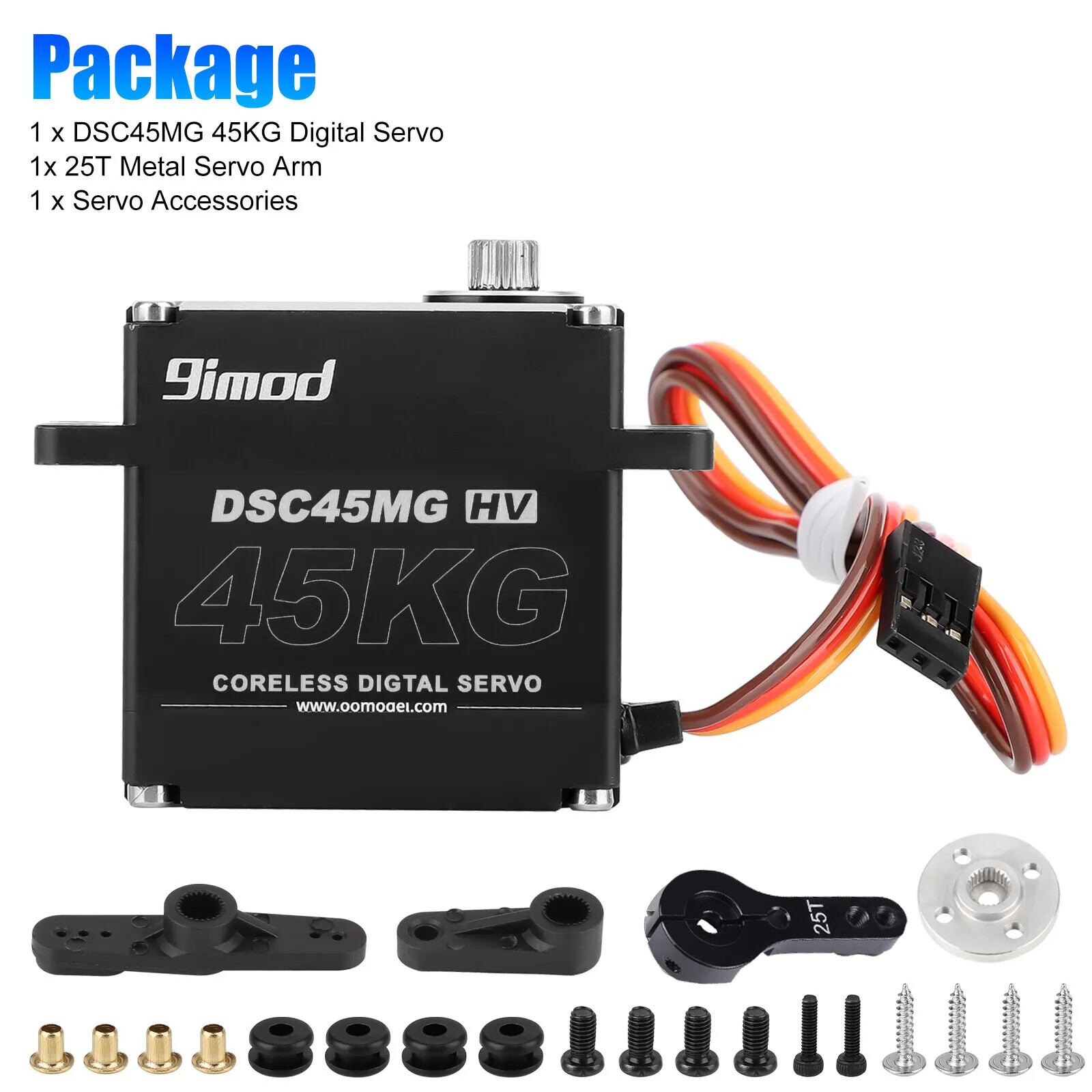 45KG Metal Gear Digital Servo Waterproof High Torque &Speed 180&deg; for 1/10 RC Car