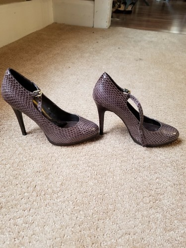 snakeskin platform heels