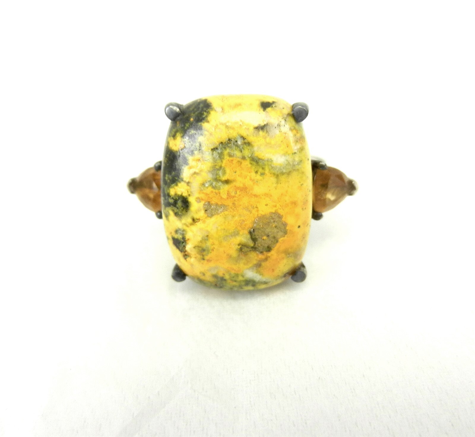 STS Sterling Statement Ring Bright Yellow Serpent… - image 2