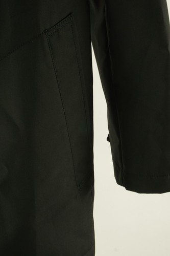 New $445 Hugo Boss Relaxed Fit Water Repellent Long Coat Mens 2XL Black Collared - Picture 9 of 16