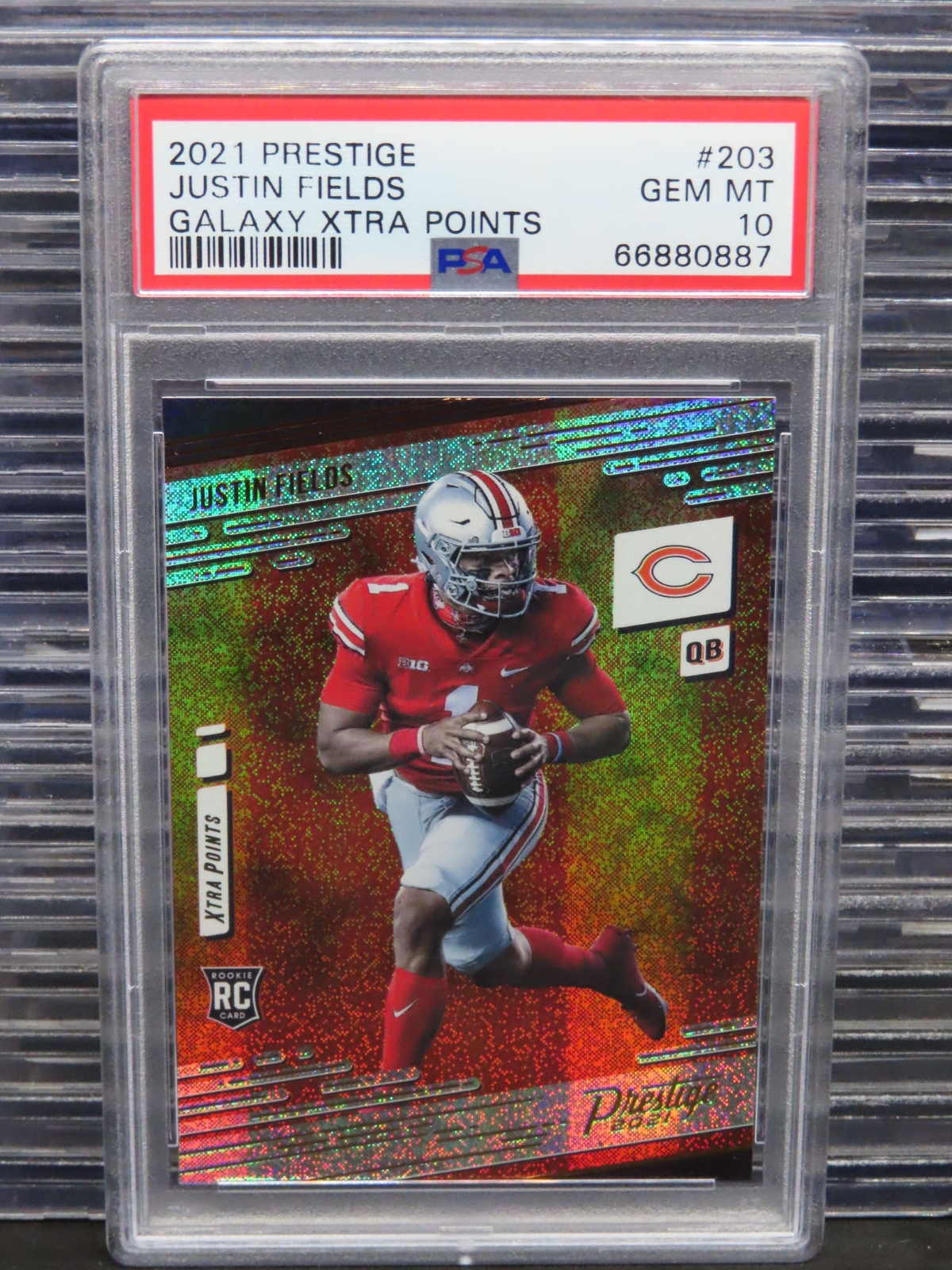 Justin Fields Panini Prestige #203 Galaxy Xtra Points