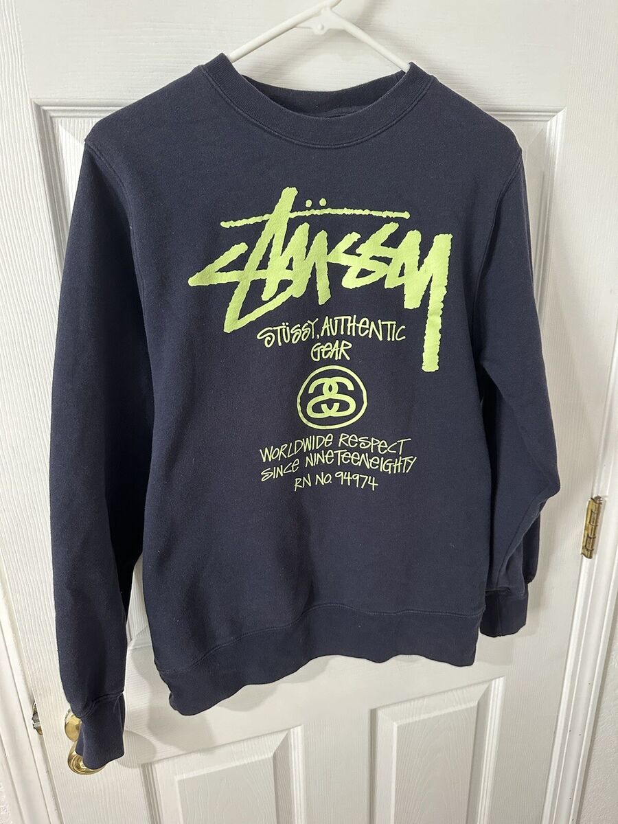Stussy Authentic Gear Worldwide Crewneck Sweater Size Small Stussy Authentic Gear Worldwide Crewneck Sweater Size Small