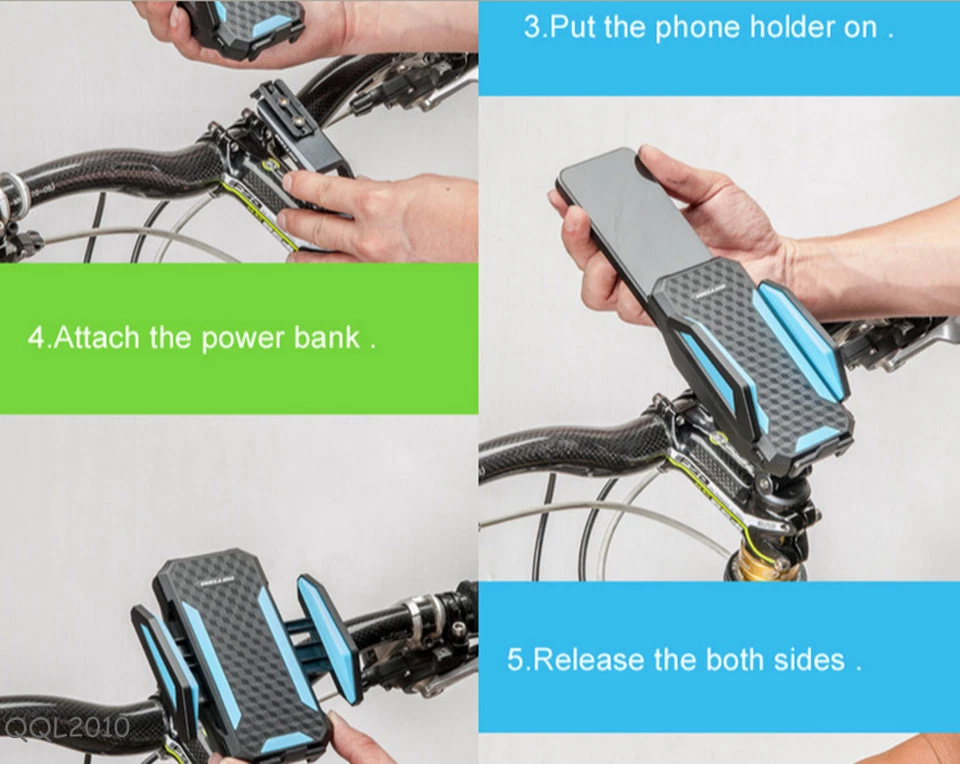 SOPORTE BICICLETA Soporte Montaje Banco de Alimentación Batería para Teléfono Inteligente GPS iPhone Foto 3 de 4