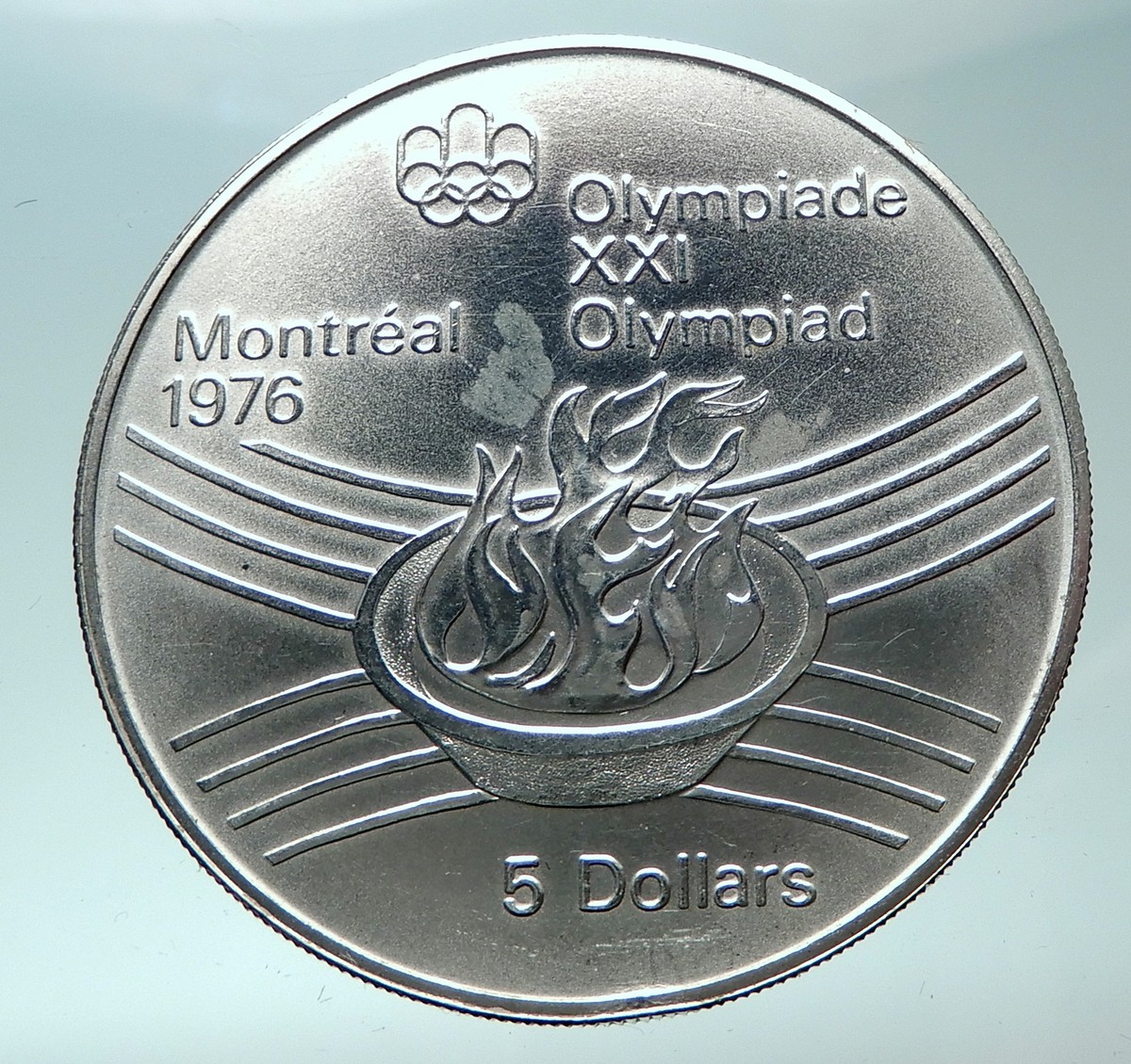 1976 CANADA Queen Elizabeth II Olympics Montreal Torch Silver $5