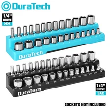 DURATECH Magnetic Socket Organizer Set 2PCS 1/4" Drive Socket Holders SAE&Metric