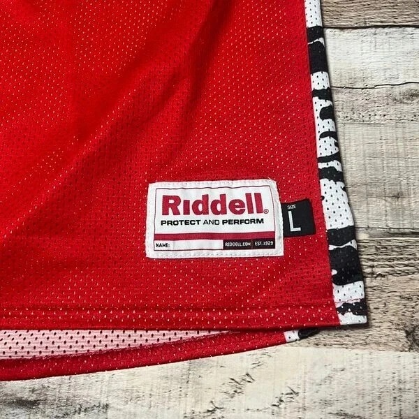 Camiseta de los Cardenales Juvenil Grande Roja Riddell Fútbol Uniforme Ropa Deportiva Foto 3 de 4