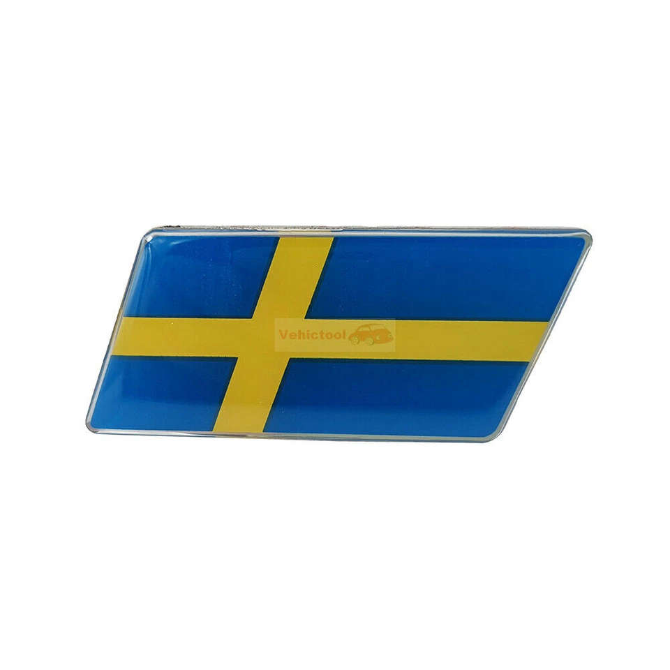 Suecia SE Bandera Coche Resina Parrilla Frontal Parrilla Emblema Insignia Adhesiva Para Todos los Coches Foto 4 de 4