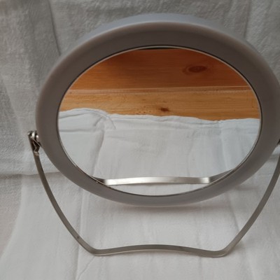 Vintage Double Sided Magnifying Standing Makeup Mirror Folding Travel Metal 5''