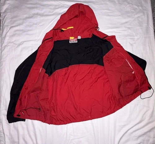 Marlboro Adventure Team Men’s XL Red/Black Hooded Full Zip Windbreaker image 4