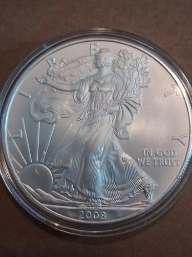 2008 American Silver Eagle, encapsulated BU (GV0031)