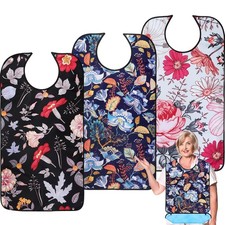 Adult Bibs for Women, 3 Pack Waterproof Bibs for Elderly Women,Reusable Adult...
