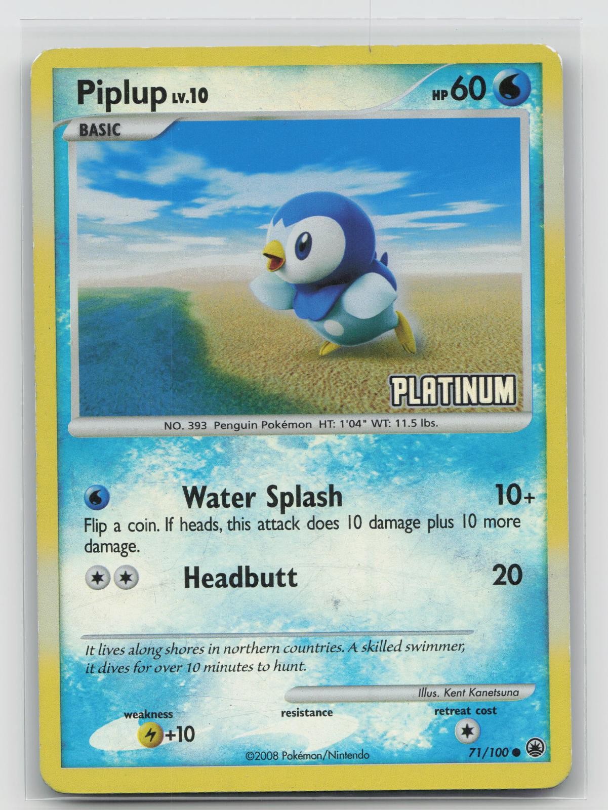 Piplup 71/100 Common Majestic Dawn Pokemon Reverse Holo Lightly Played