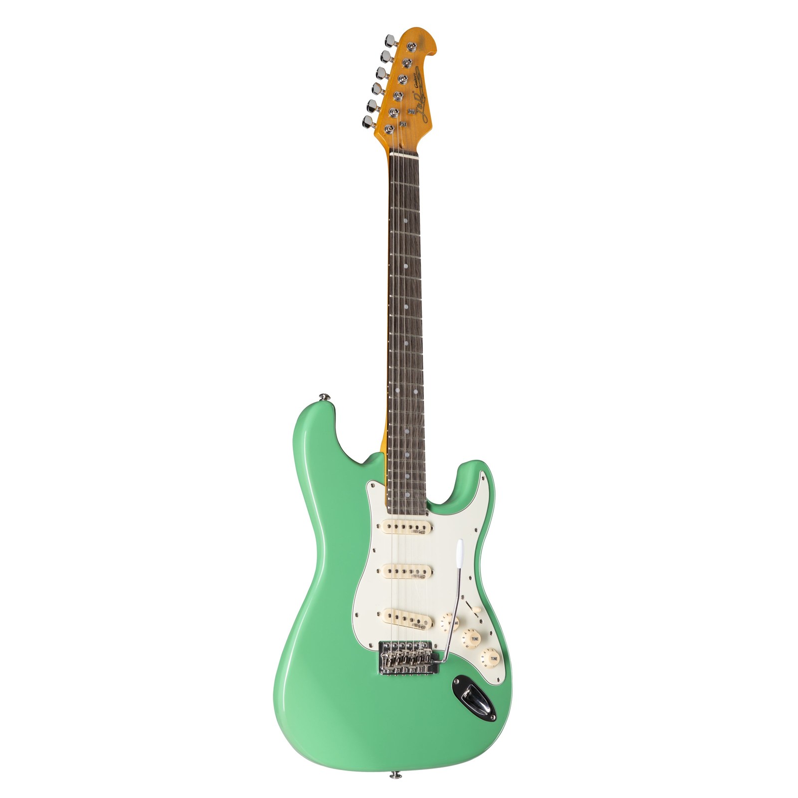 J-D E-Gitarre ST-Stil Erle-Korpus Ahorn-Hals Keramik Single Coil Surf Green 28090₽