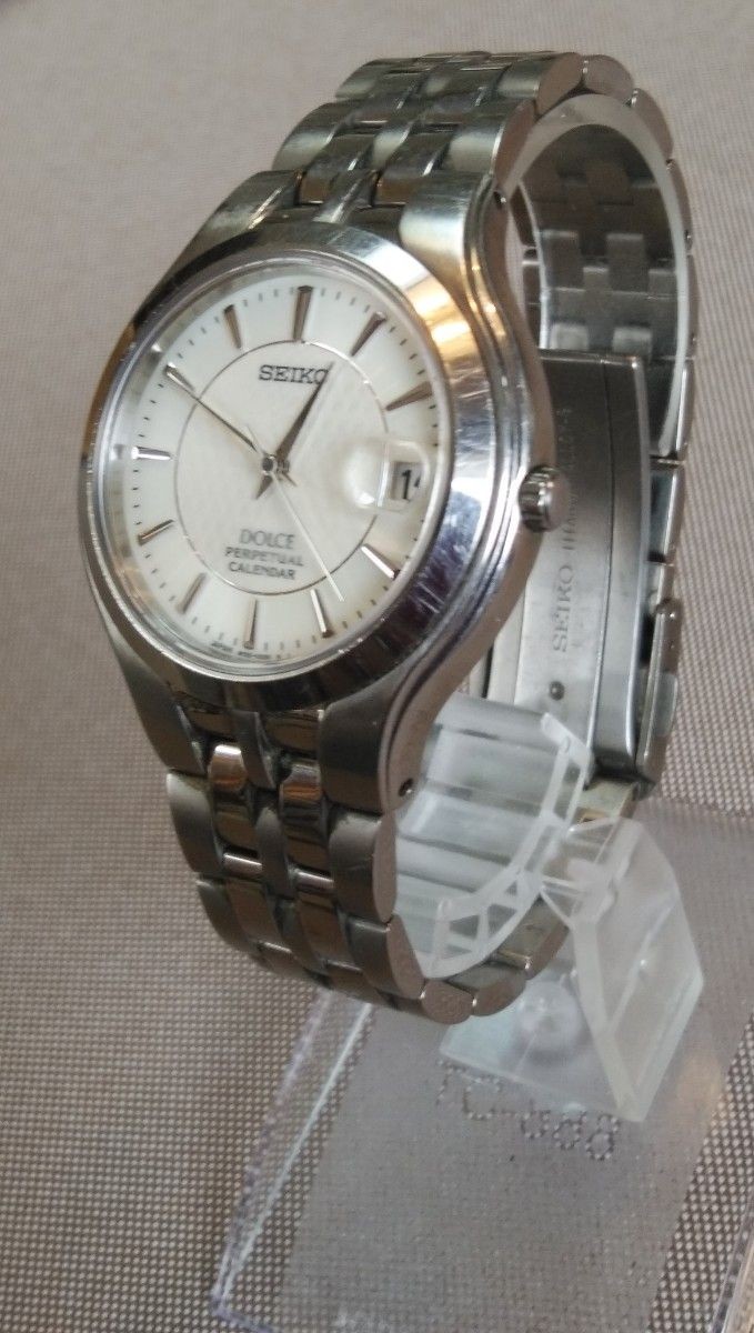 Seiko Dolce 8f32 0260 Perpetual Calendar Titanium Working