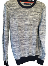 Tommy Hilfiger Men's Crew Neck Sweater Marbled Navy Size Small