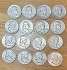 1948 - 1963 FRANKLIN SILVER HALF DOLLAR CIRCULATED Bundle 16 Coins