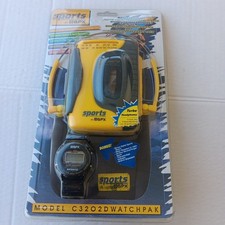 GPX Sports Cassette Player AM/FM Stereo w/ Headphones  Sports Watch Carry Case