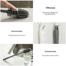 Silicone long handle cup brush, insulated cup cleaning brush