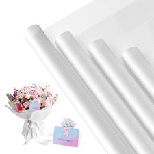 20 Sheets Flower Wrapping Paper Waterproof Floral Cards White Florist Supplies