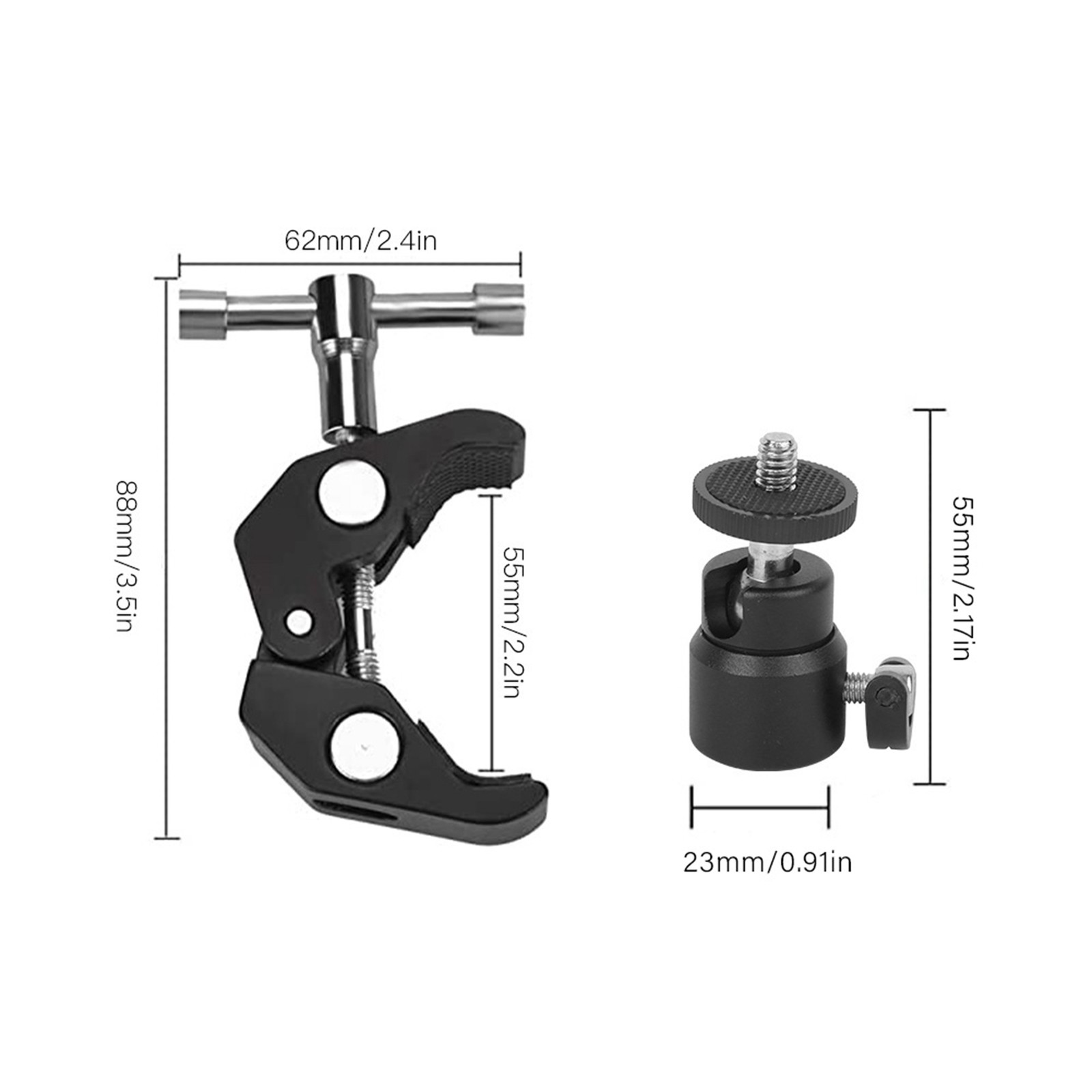 Aluminium Alloy Ballhead Clamp Durable Camera Fixing For Monitor Excellent
