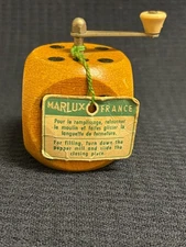 French Marlux Dice Pepper Grinder Mill Vintage Original Wood