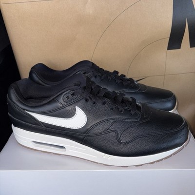 NEW Nike By You Air Max 1 Black White Gum Leather HQ3714-900 Men's