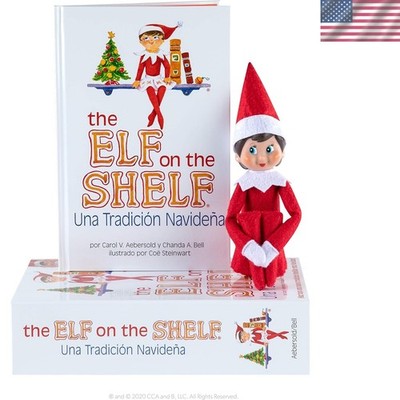 UNA Tradición Navideña: Spanish Christmas Book & Blue-Eyed Scout Elf Set