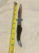 Vintage Japanese Swing Guard Folding Knife Wood Handle 1970s Lockback Style