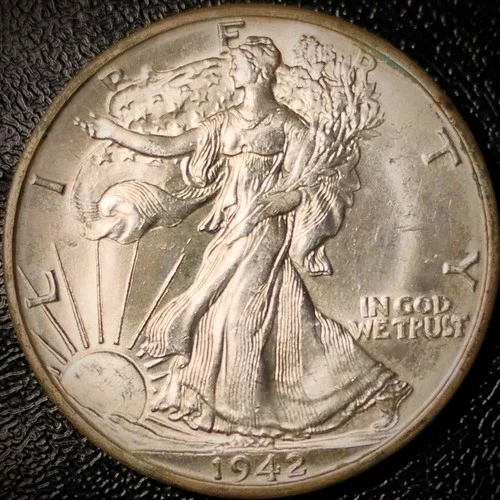 1942 D Walking Liberty Half Dollar - Uncirculated - 90% Silver 50C