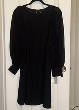 NWT Ann Taylor Dress Size 2 Black Print