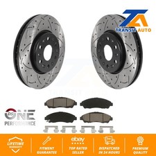 Front Drilled Slot Brake Rotor Ceramic Pad Kit For Chevrolet Traverse GMC Acadia