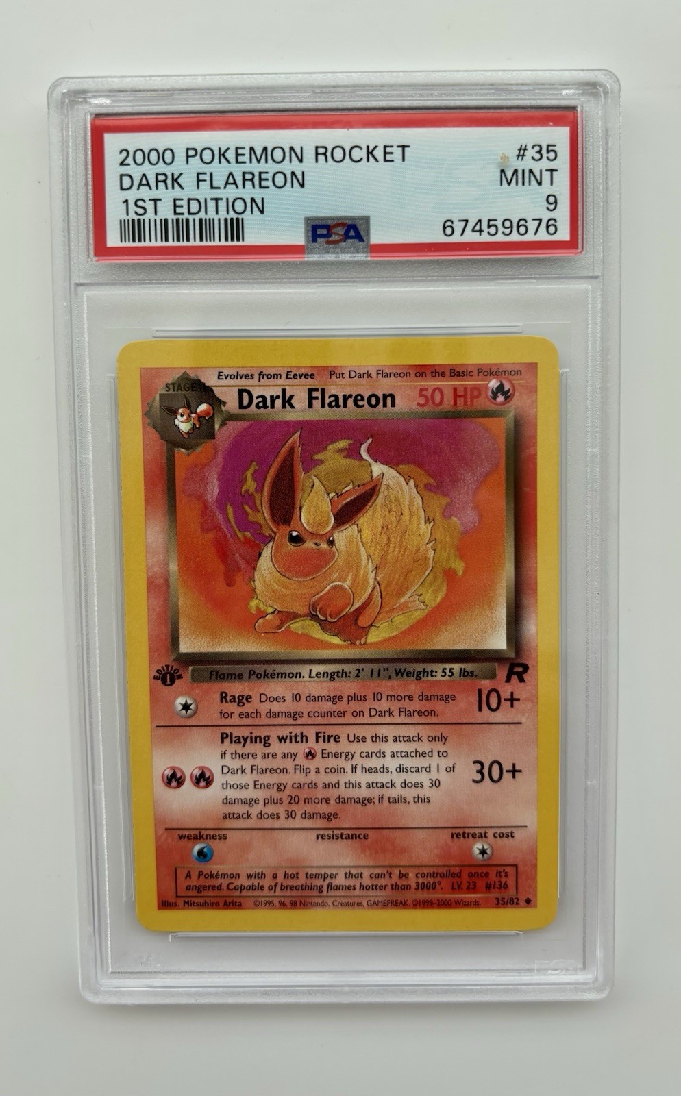 2000 POKEMON ROCKET 1ST EDITION #35 DARK FLAREON PSA 9 MINT! 💎