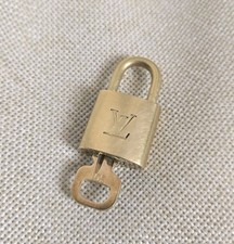 Authentic Louis Vuitton Lock  Key 301 Brass Gold Padlock Authentic