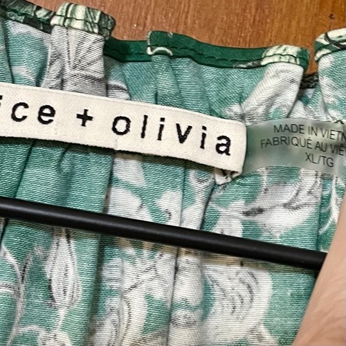 Alice + Olivia Layla Stufen Rüschen Midikleid Central Park grün geblümt Gr. XL - Bild 4 von 10