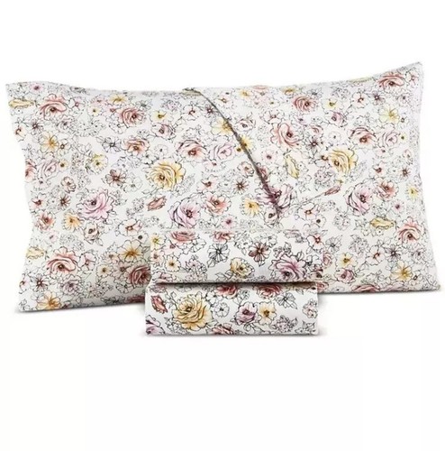 Charter Club Damask Collection Outline Floral Poppy 2 Standard Pillow Cases READ