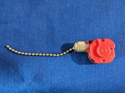 KTE 3089 Brass Color Chain Ceiling Fan Pull Chain Switch 6amp @125vac