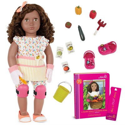 Our Generation Nahla with Storybook & Accessories 18'' Posable Gardening Doll