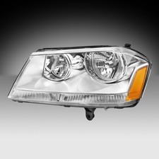 Headlight For 2008-2014 Dodge Avenger Chrome Halogen Headlamp Left Driver Side